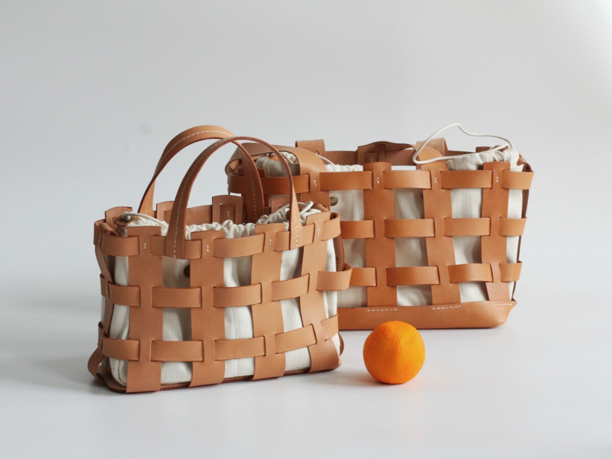 Vegetable Tanned Leather Caged Bag - Small - MouMou Leather Craft