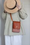 Vegetable Tanned Leather Satchel in Olmo